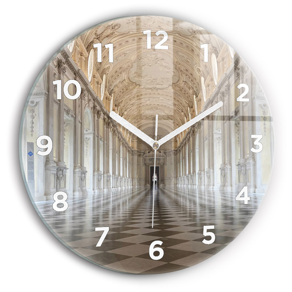 Ceas rotund de perete din sticlă Muzeul La Veneria Reale