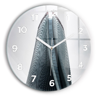Ceas rotund de perete din sticlă Zgârie-nori din Milano
