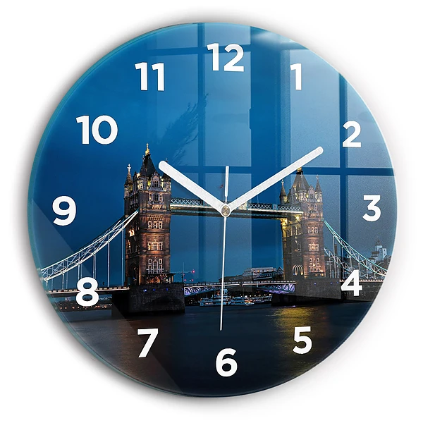 Ceas perete din sticlă rotund Tower Bridge Londra noaptea