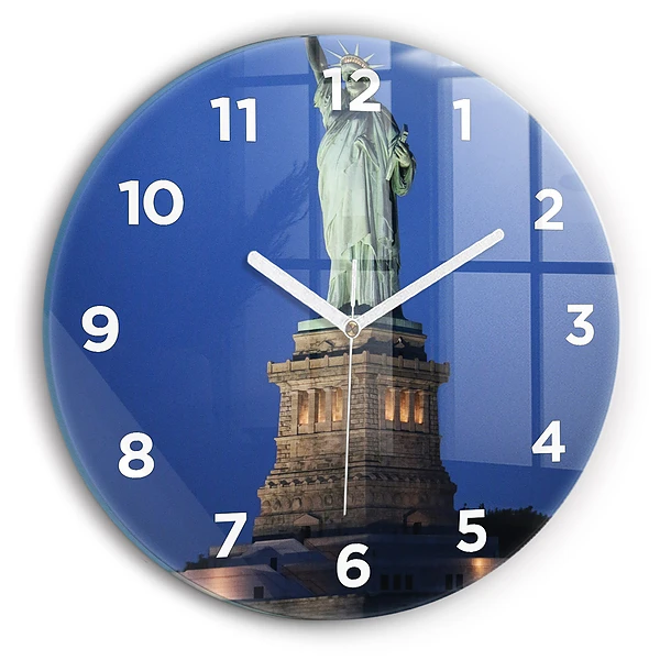 Ceas perete din sticlă rotund Statuia Libertății New York