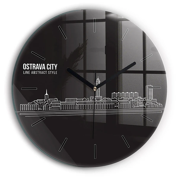 Desen orașul Ostrava Ceas din sticlă rotund