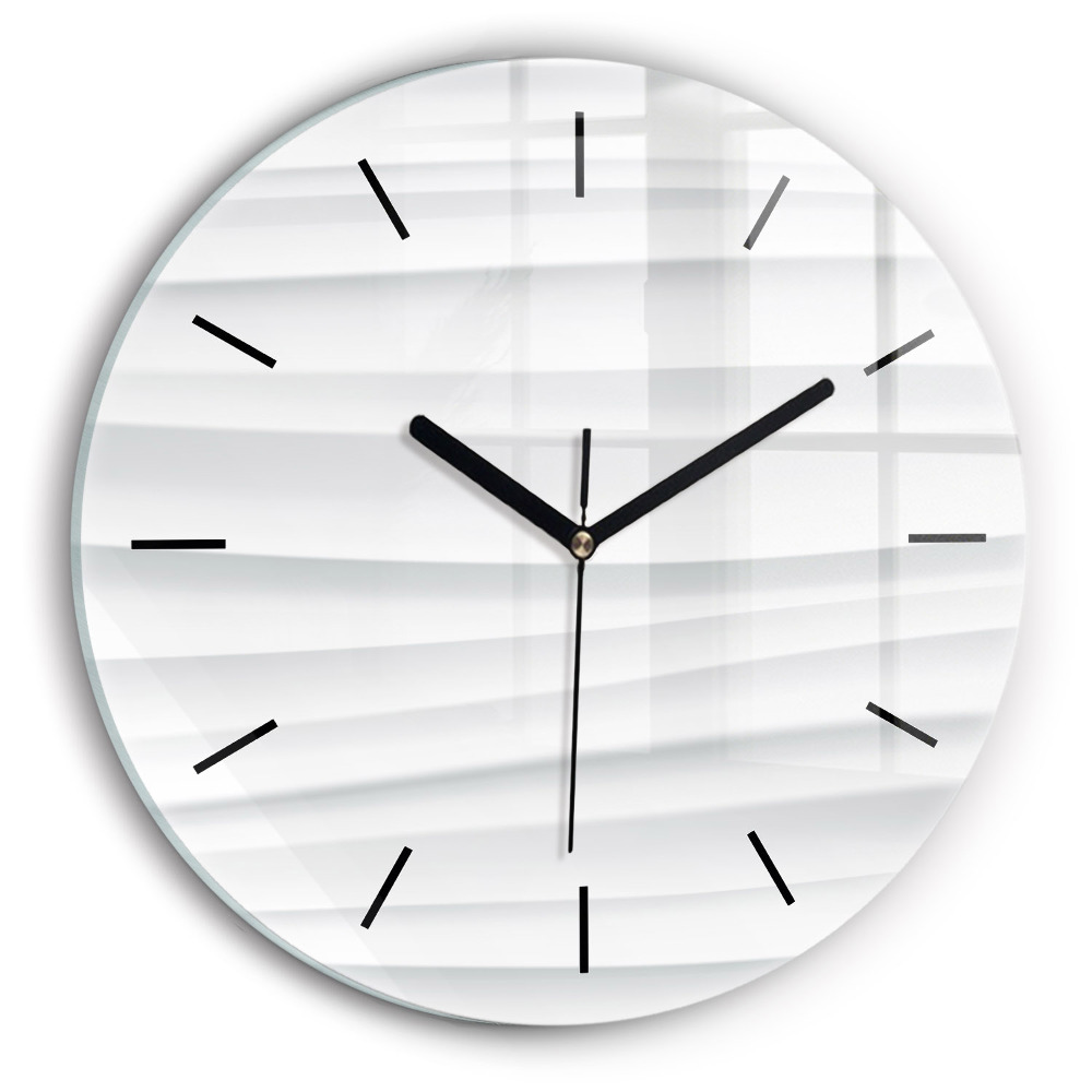 Textura valuri Ceas de sticlă pe perete rotund