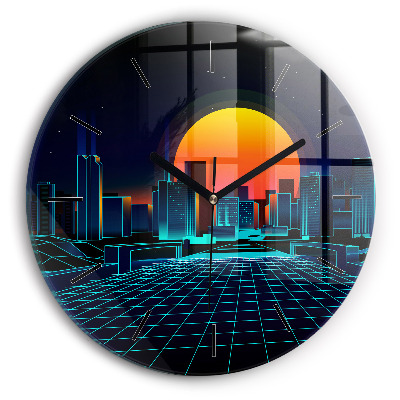 Orașul ciberspațial Ceas de sticlă pe perete rotund