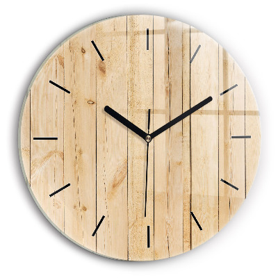 Scanduri de lemn Ceas perete din sticlă rotund