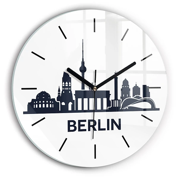 Ilustrația orașului Berlin Ceas de sticlă pe perete rotund