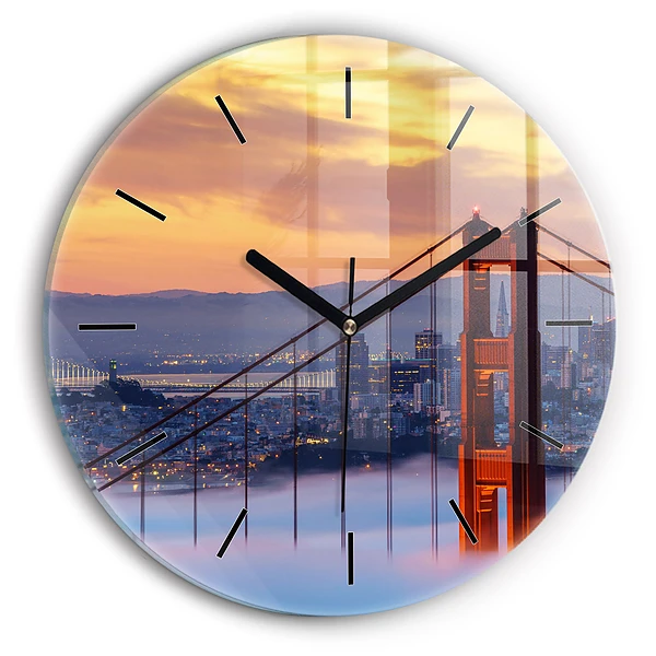 Pod din San Francisco Ceas perete din sticlă rotund