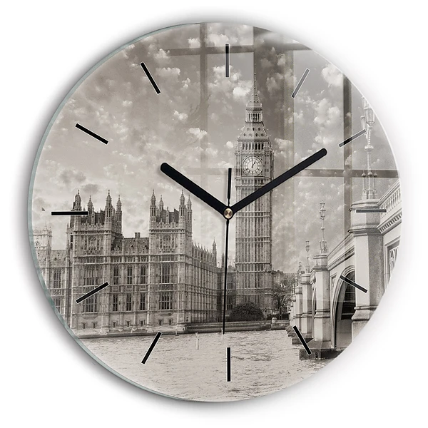 Londra Big Ben Ceas rotund de perete din sticlă