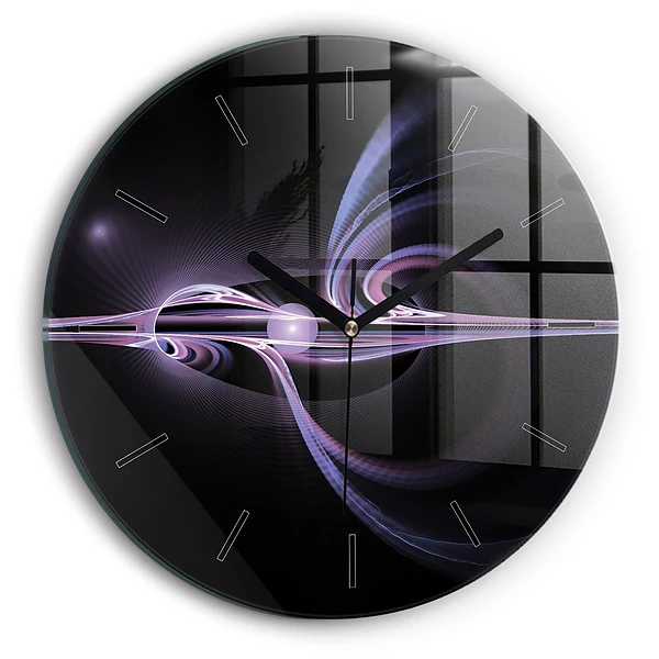 Abstracție violet Ceas rotund de perete din sticlă