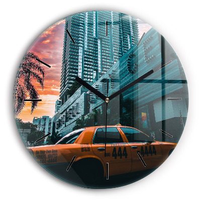 Miami, Florida Ceas rotund de perete din sticlă