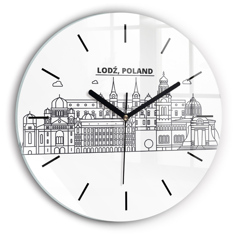 Panorama arhitecturii Łódź Ceas de sticlă pe perete rotund
