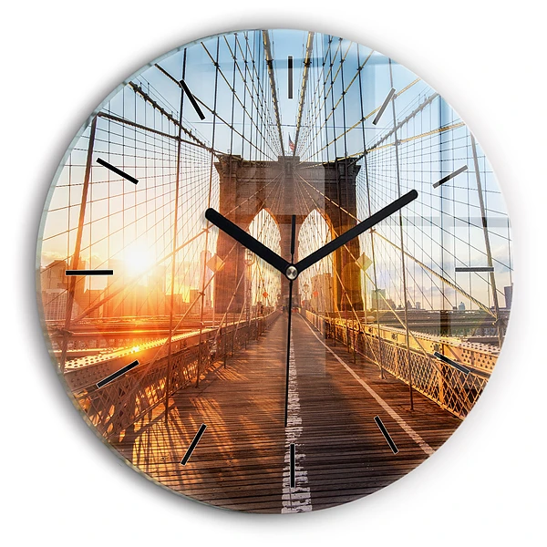 Podul Brooklyn NYC Ceas din sticlă rotund