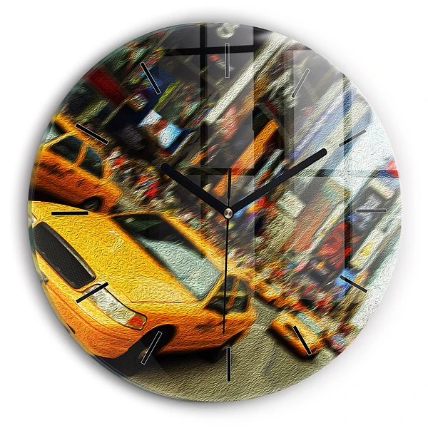 Taxiuri din New York Ceas de sticlă pe perete rotund