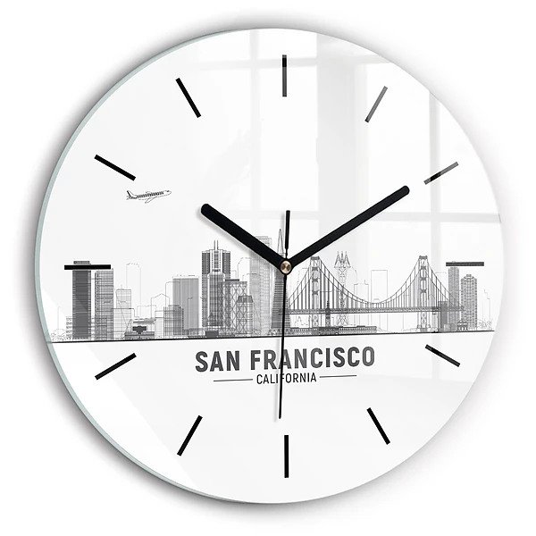 Panorama San Francisco Ceas din sticlă rotund
