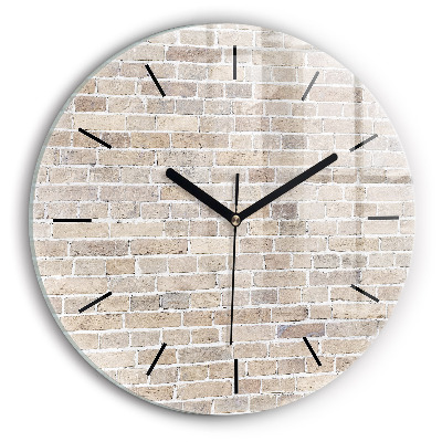 Zid de cărămidă Ceas rotund de perete din sticlă