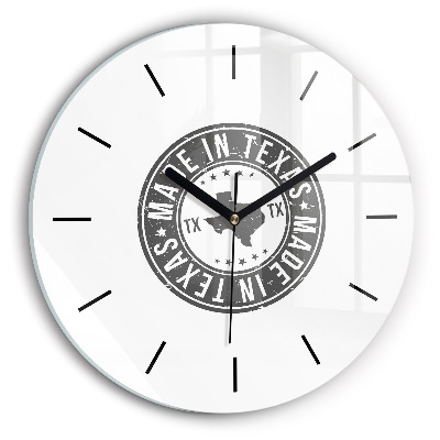 ștampila Texas Ceas perete din sticlă rotund