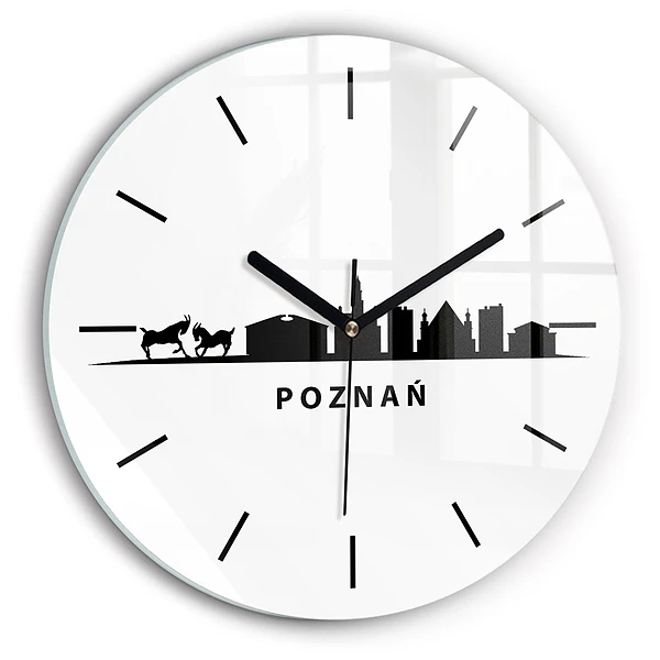 Grafică panoramică Poznań Ceas din sticlă rotund