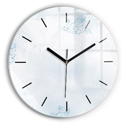 Schița plantei Ceas perete din sticlă rotund