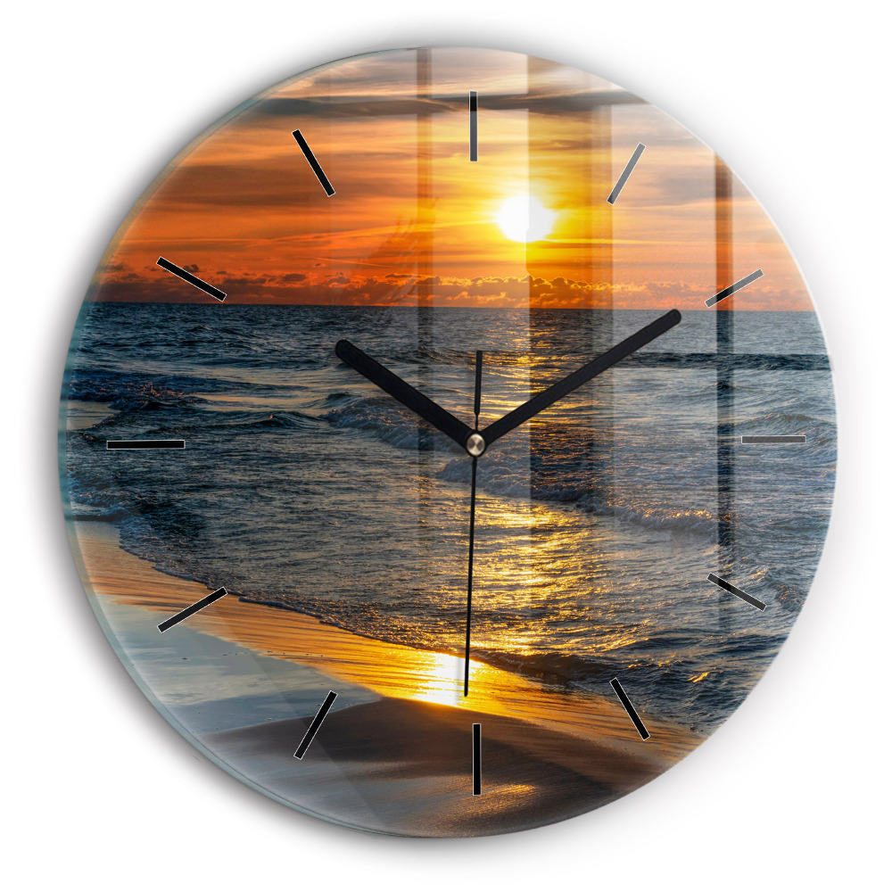 Władysławowo Marea Baltică Ceas perete din sticlă rotund