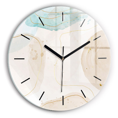 Pete de acuarelă Ceas de sticlă pe perete rotund