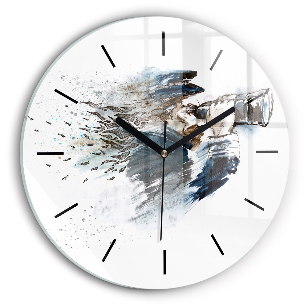 Căpitan cu binoclu Ceas de sticlă pe perete rotund