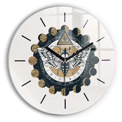 Fazele lunii și ochiul Ceas din sticlă rotund