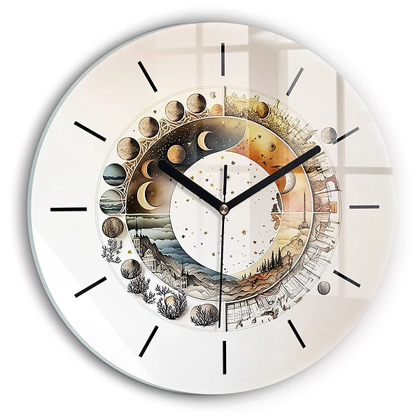 Ceas de astronomie Ceas de sticlă pe perete rotund