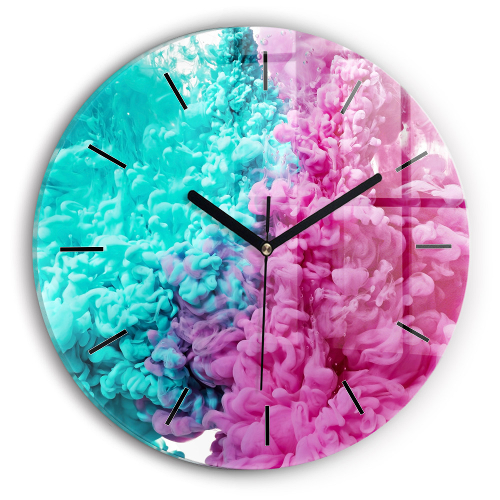 Artă modernă – pete Ceas de sticlă pe perete rotund