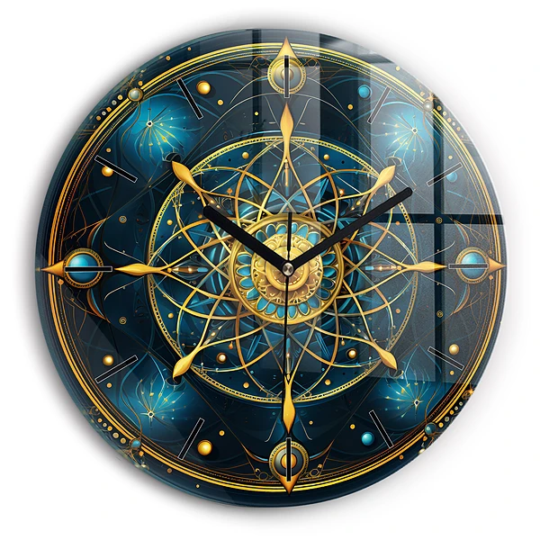 Ceas horoscop Ceas rotund de perete din sticlă