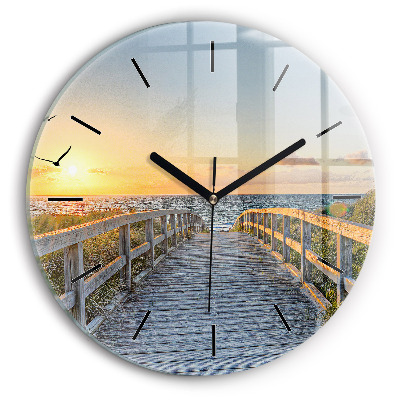 Vacanta la plaja Ceas din sticlă rotund