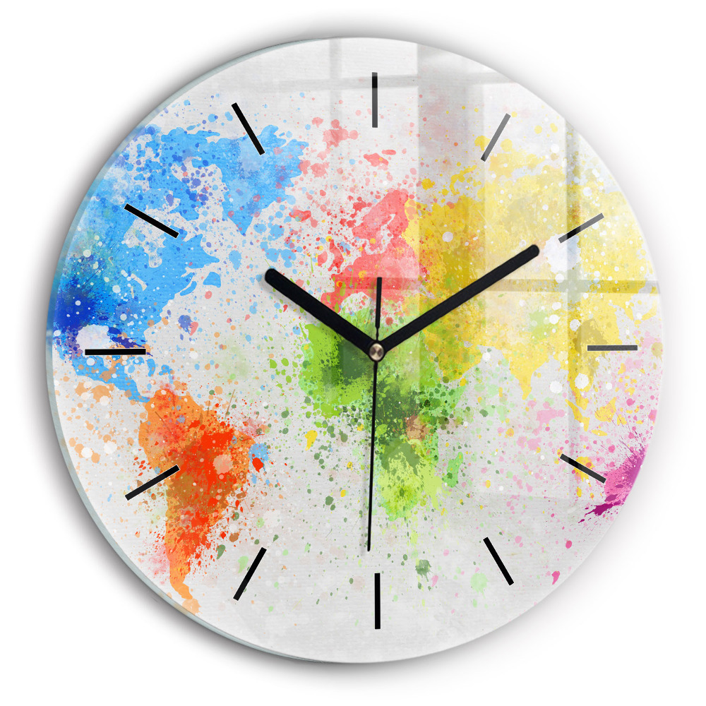 Harta lumii pe hârtie Ceas perete din sticlă rotund