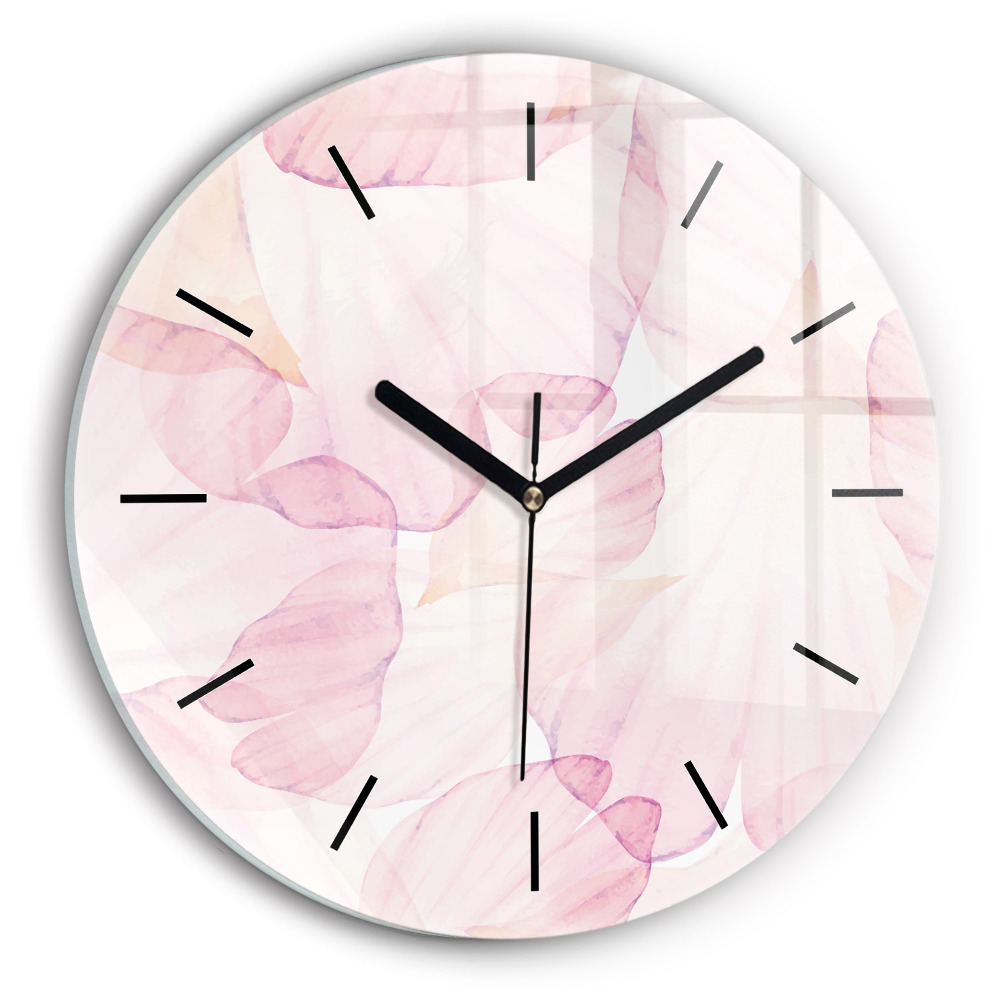 Petale de acuarelă Ceas rotund de perete din sticlă