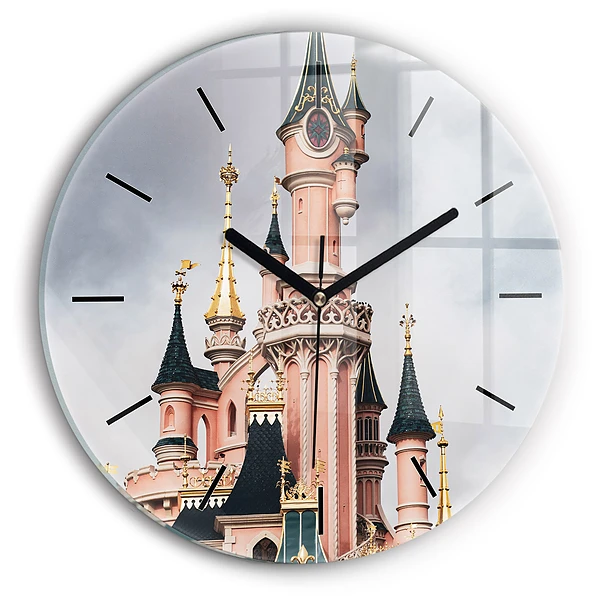 Castelul Disneyland din Paris Ceas rotund de perete din sticlă