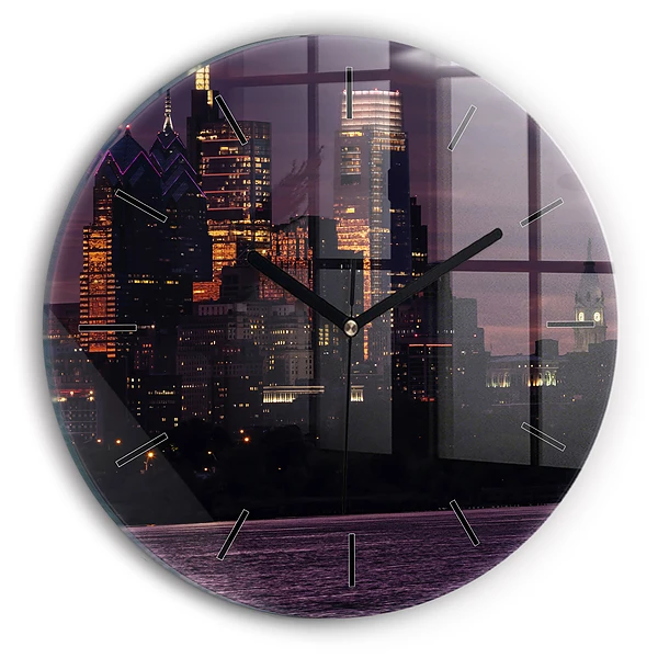 Orizontul orașului Philadelphia Ceas din sticlă rotund