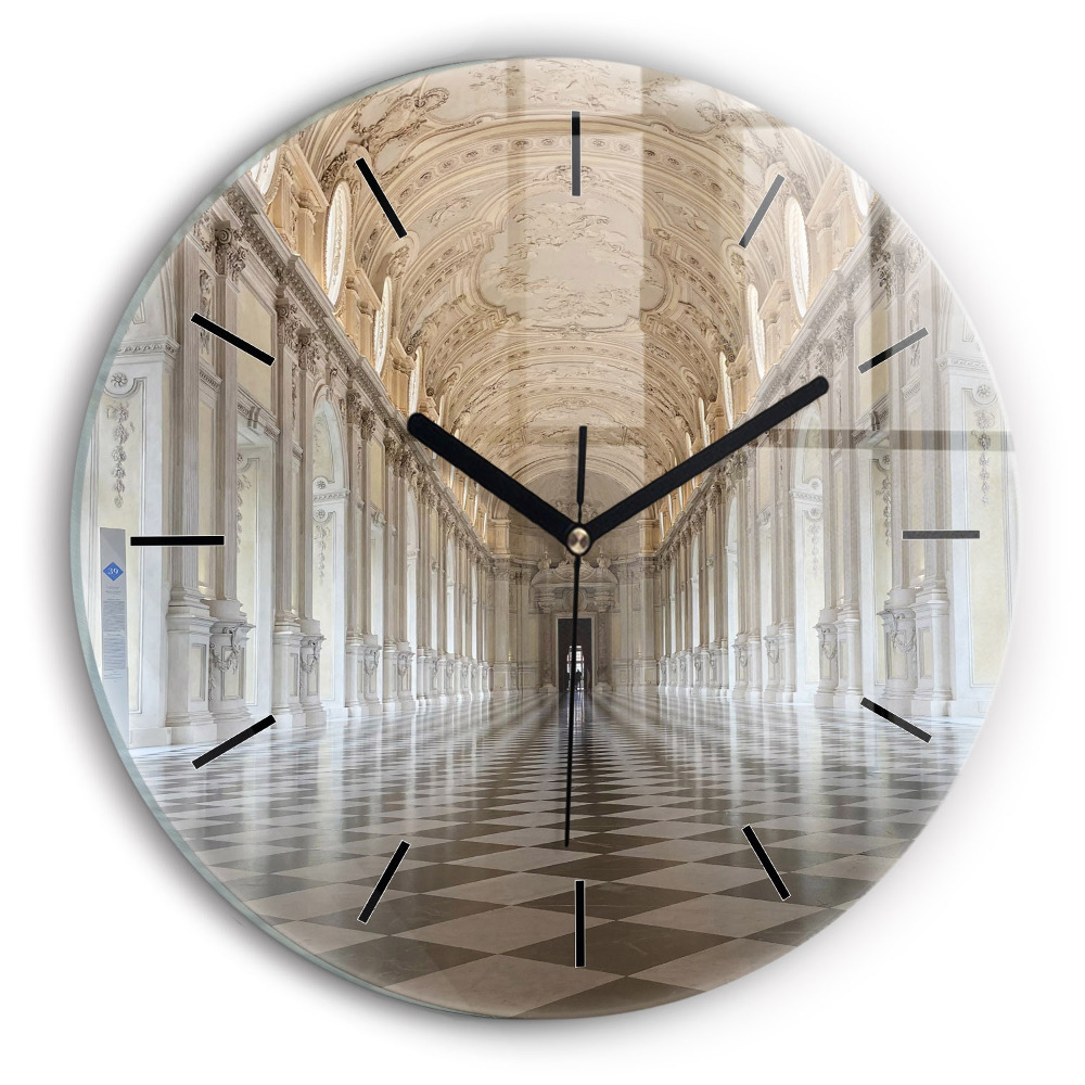 Muzeul La Veneria Reale Ceas rotund de perete din sticlă