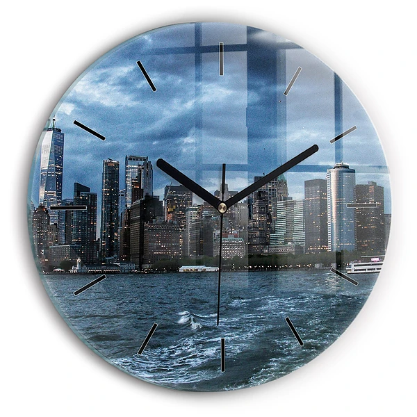 Panorama New York-ului Ceas din sticlă rotund