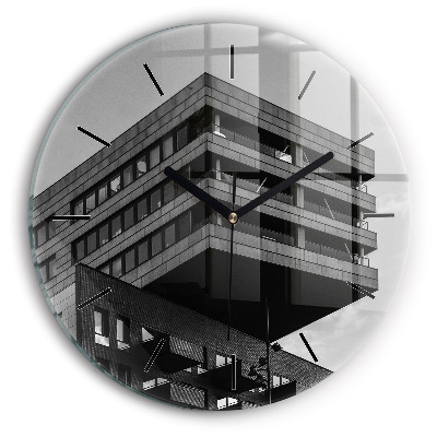 Arhitectura la Amsterdam Ceas perete din sticlă rotund