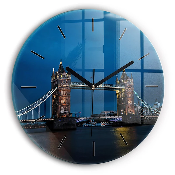 Tower Bridge Londra noaptea Ceas perete din sticlă rotund