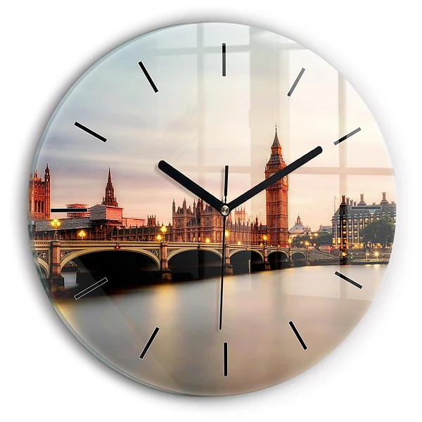 Orizontul Big Ben a Londrei Ceas din sticlă rotund