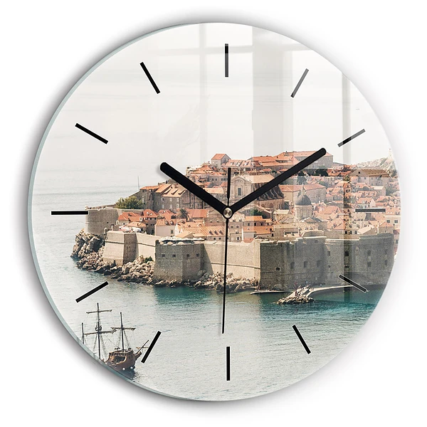 Nava cu pânze în Dubrovnik Ceas din sticlă rotund