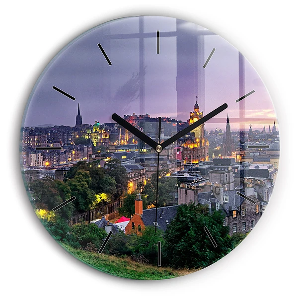 Edinburgh de la Calton Hill Ceas de sticlă pe perete rotund