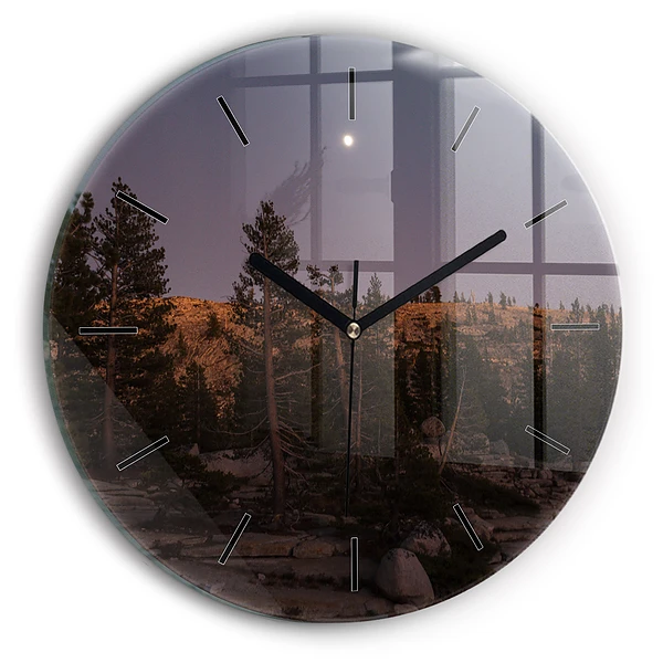 Drumul stâncos al lui Yosemite Ceas perete din sticlă rotund