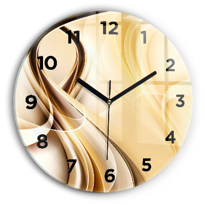 Ceas din sticlă rotund Valuri abstracte