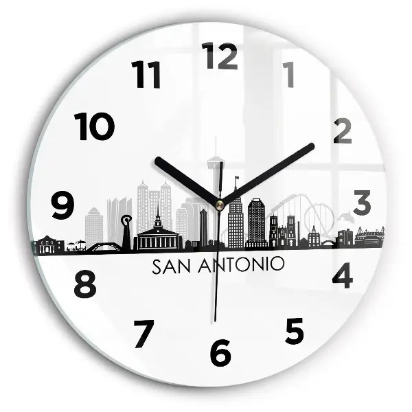 Ceas perete din sticlă rotund Orașul San Antonio Texas
