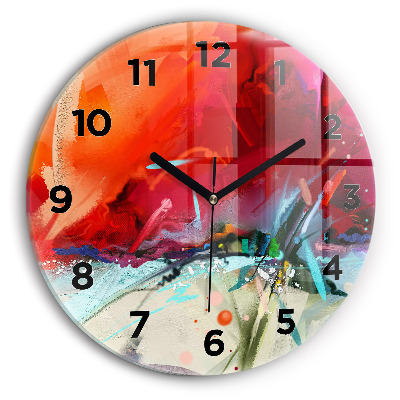 Ceas de sticlă pe perete rotund Rânduri de condimente