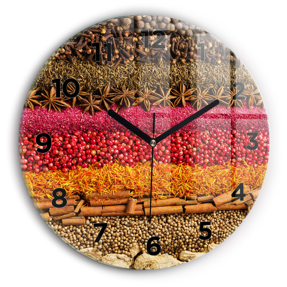 Ceas din sticlă rotund Rânduri de condimente