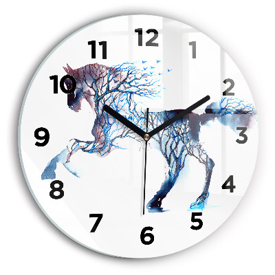 Ceas rotund de perete din sticlă Natura animalului