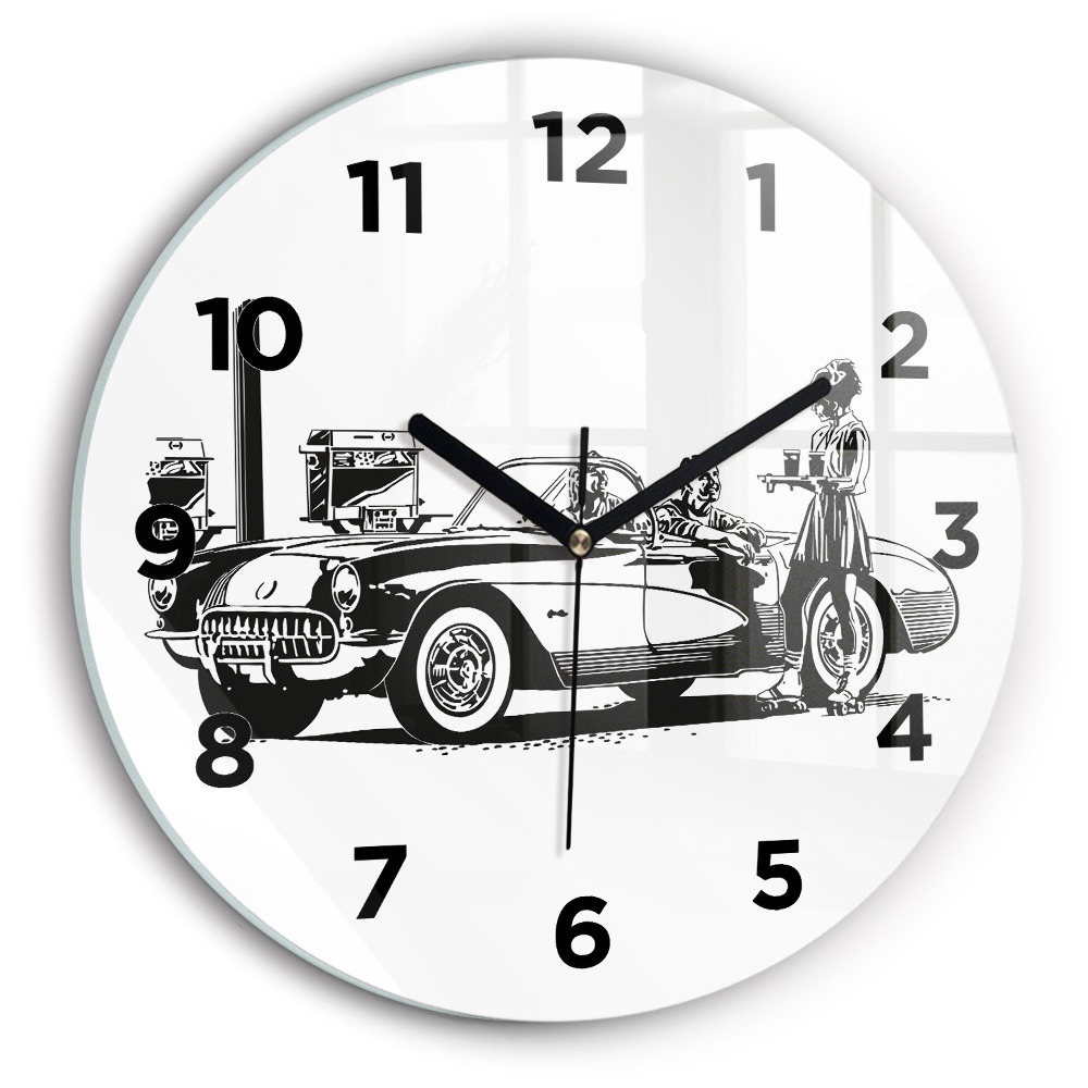 Ceas din sticlă rotund Ilustrație retro