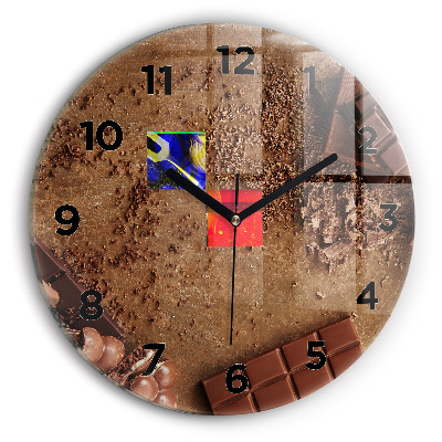 Ceas perete din sticlă rotund Tablete de ciocolata