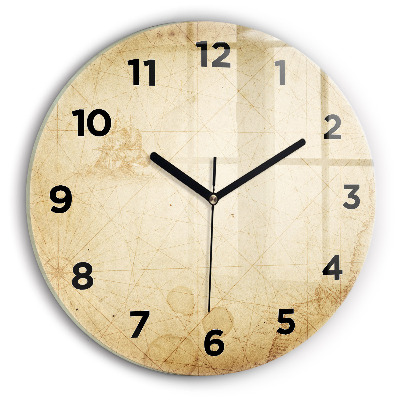 Ceas perete din sticlă rotund Harta lumii vechi