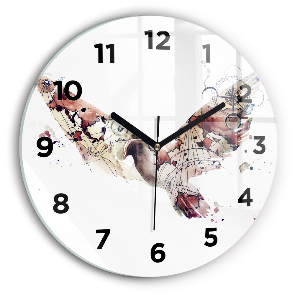 Ceas rotund de perete din sticlă Vedere abstractă